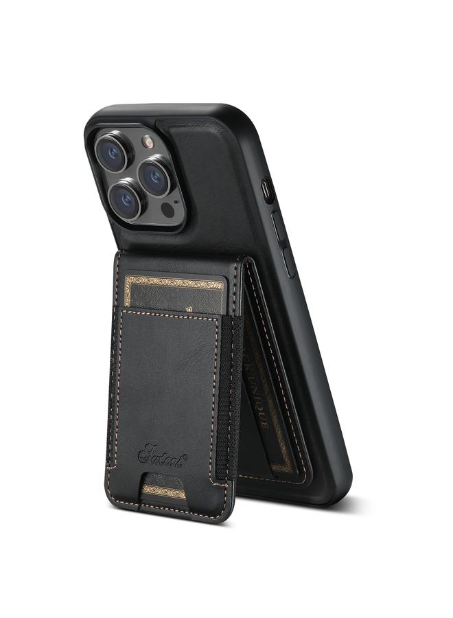 Suteni Case For iPhone 15 Pro H17 Oil Eax Leather MagSafe Detachable Wallet Phone Case - Image 3