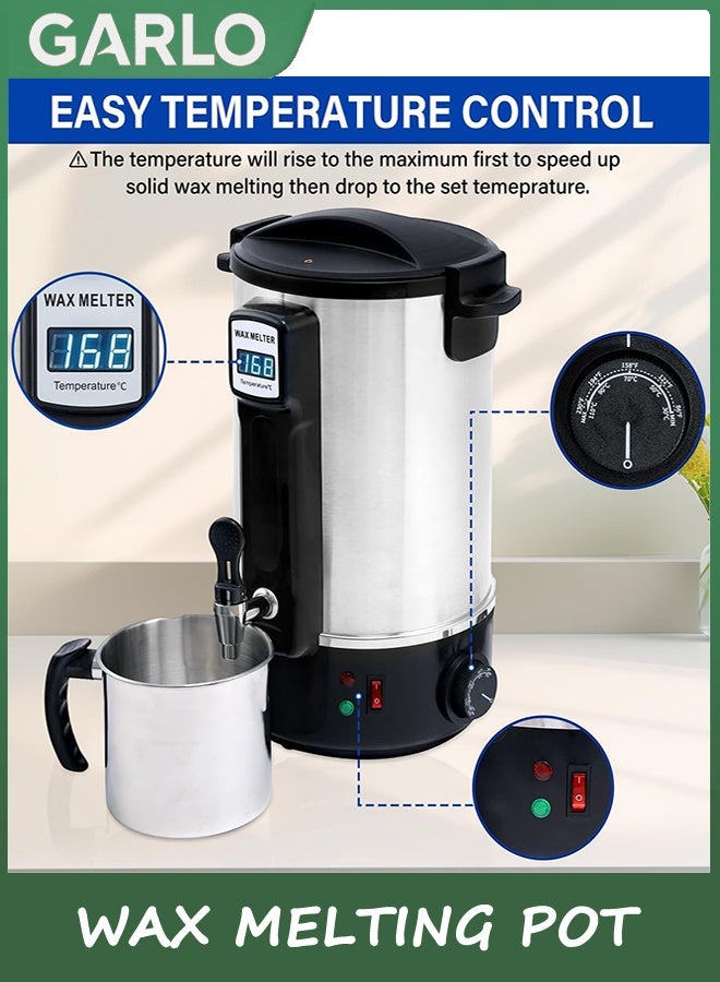 Garlo Candle Making Wax Melting Pot 8L, Electric Non-Stick Candle Melter Pot, Temperature Adjustable & LED Display Screen, DIY Candle Making Kit for Adults, Soy Wax and Beeswax Maker - Image 4