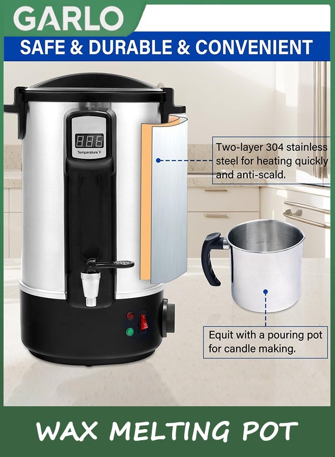 Garlo Candle Making Wax Melting Pot 8L, Electric Non-Stick Candle Melter Pot, Temperature Adjustable & LED Display Screen, DIY Candle Making Kit for Adults, Soy Wax and Beeswax Maker - Image 5