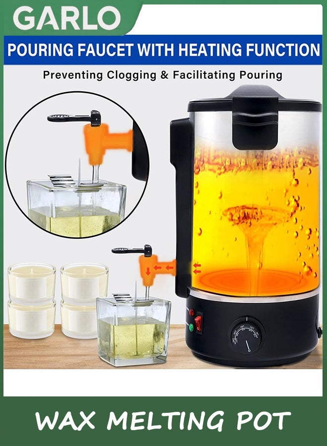 Garlo Candle Making Wax Melting Pot 8L, Electric Non-Stick Candle Melter Pot, Temperature Adjustable & LED Display Screen, DIY Candle Making Kit for Adults, Soy Wax and Beeswax Maker - Image 2