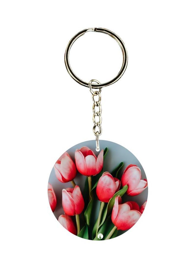 Flower Printed Keychain