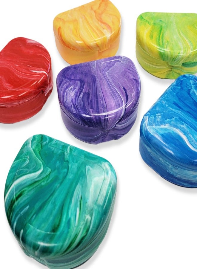 Quist Dental USA Made QUIST Dental® - Bulk Marble Retainer Cases (6) - Vent Holes - BPA Free - Unique Look - Image 1
