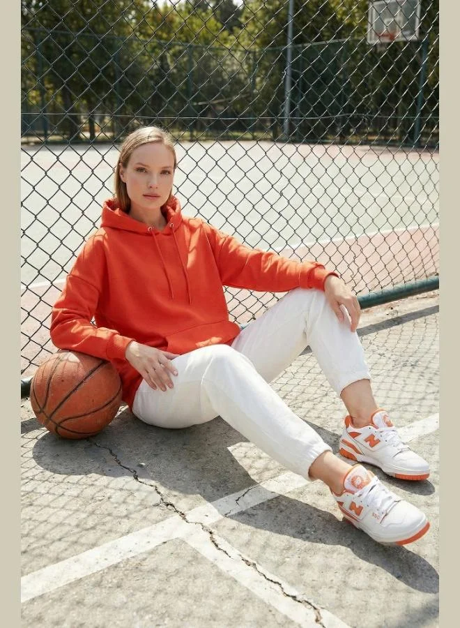 ليلا ليلا سويت شيرت شتوي نسائي بقلنسوة قطن بقصة عادية ومبطن