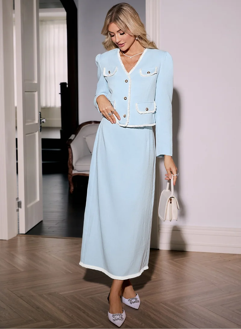 SIMPLEE Women's 2-Piece Outfit Set - Matching Top & long skirt for Stylish Look