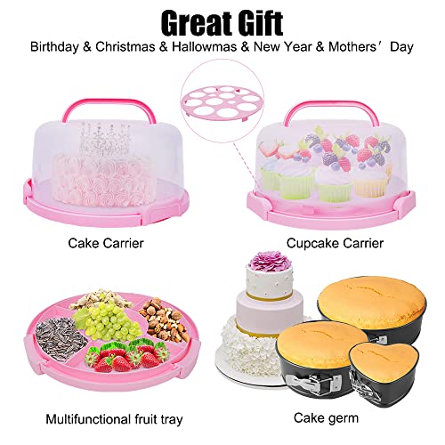 SIK Cake Decorating Kit,635 Pcs Decorating Supplies With 3 Springform Pan Sets Icing Nozzles Rotating Turntable Cake Topper Piping Bags Carrier Holder,Cake Baking Set Tools - Image 2