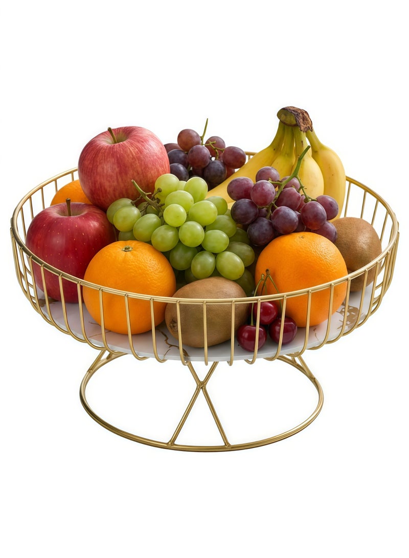 Fruit Rack Basket, Metal Wire Snack Serving Bowl Metal Countertop Vegetable Holder Decorative Fruits Bowls Stand Organizer Fruit Tray Kitchen Storage For Breads, Snacks, Kitchen Gadgets - Image 1
