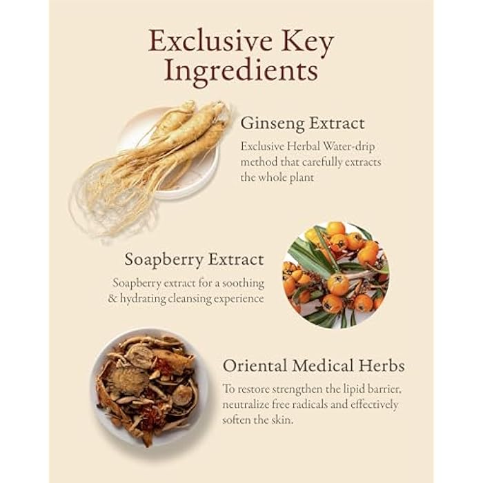 Sooryehan Bon Cleansing Foam (5.4fl oz) - Korean Skincare Herbal Ginseng Cleanser for Hydration & vitality, Reduces Tightness & Dullness. with Jinseng Soapberry™ & Ginseng Bonchodan - Image 3