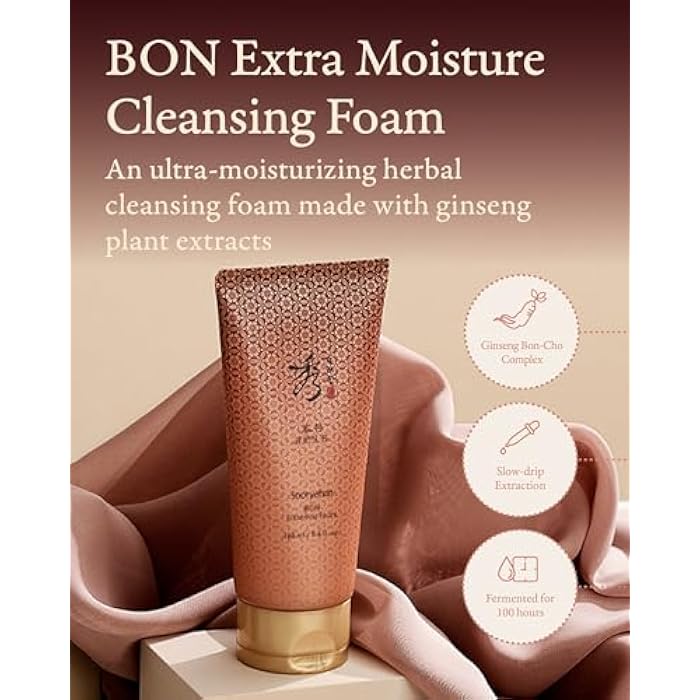 Sooryehan Bon Cleansing Foam (5.4fl oz) - Korean Skincare Herbal Ginseng Cleanser for Hydration & vitality, Reduces Tightness & Dullness. with Jinseng Soapberry™ & Ginseng Bonchodan - Image 2