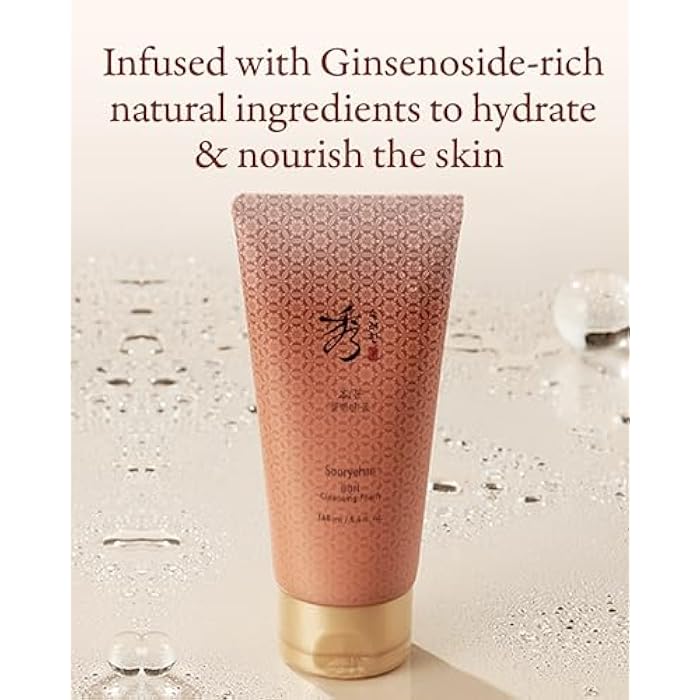 Sooryehan Bon Cleansing Foam (5.4fl oz) - Korean Skincare Herbal Ginseng Cleanser for Hydration & vitality, Reduces Tightness & Dullness. with Jinseng Soapberry™ & Ginseng Bonchodan - Image 4