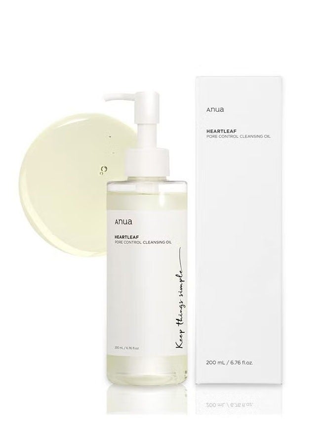 JS ANUA Heartleaf Pore Control Cleansing Oil Mini Korean Facial Cleanser, Daily Makeup Blackheads Removal, Travel Essentials, Gift, Korean Skin Care, 6.76 fl oz(200ml) - Image 1