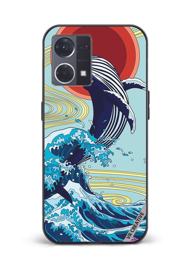 VR CREATIVE Protective Case Cover For Oppo Reno8 4G Dolphin Design Multicolour - Image 1
