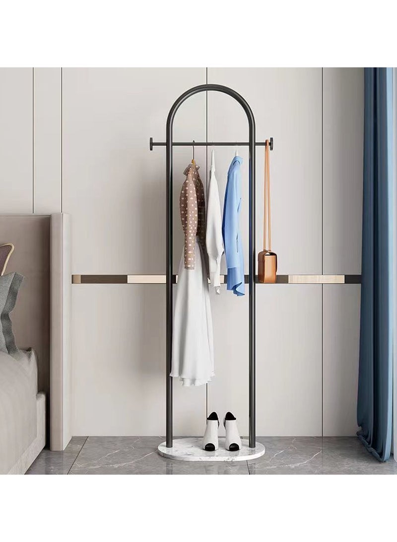 YQbest حامل معاطف أنيق ومتعدد الاستخدامات - شكل نصف دائري، متعدد الوظائف - شماعة معاطف معدنية على شكل قوس، بارتفاع 170 سم، لمساحة معيشة أنيقة ومنظمة (أسود) - Image 4