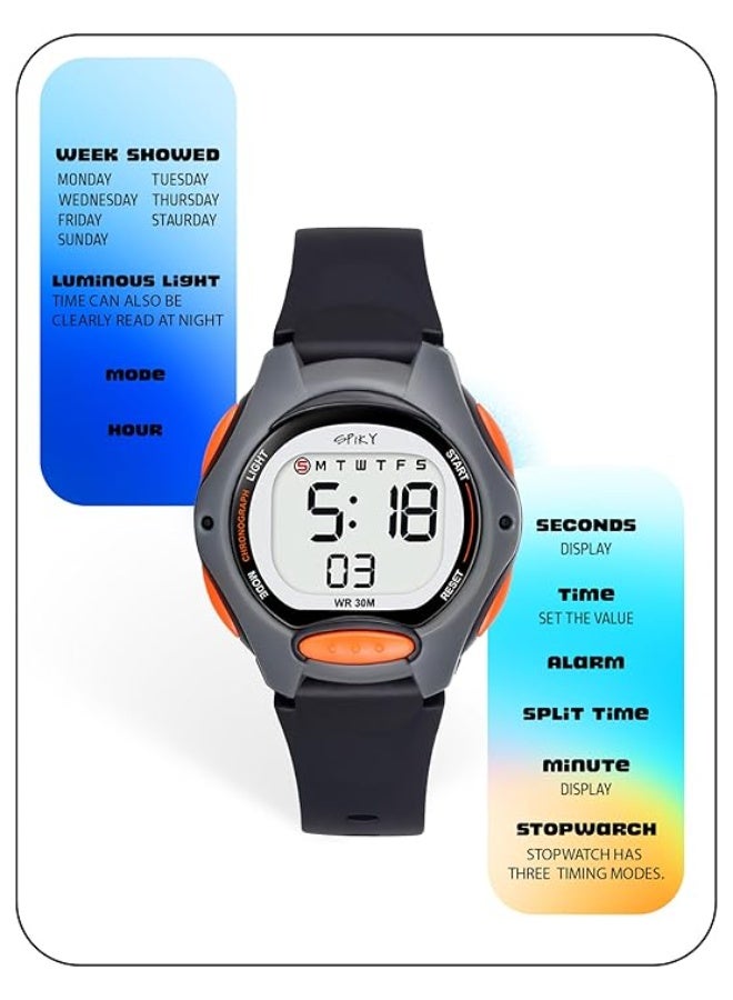 SPIKY Digital Sports Watch for Kids | Multifunctional with Luminous LED Display & Alarm | Water-Resistant & Silicone Strap | Best Birthday Gift Wrist Watches for Boys & Girls | Age 3-10 yrs - Image 5