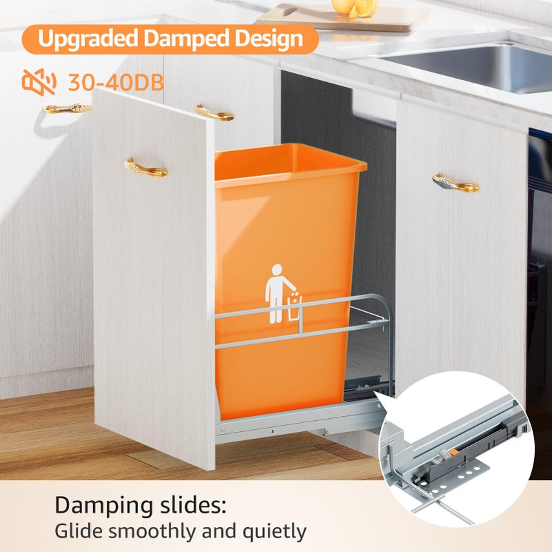 RUNMI Pull Out Trash Can Under Cabinet with Soft-Close Slides,Garbage Can Not Included,Heavy Duty Under Sink Trash Can Kit for Kitchen, Requires Minimum Cabinets Opening 12" W X 18" D - Image 5