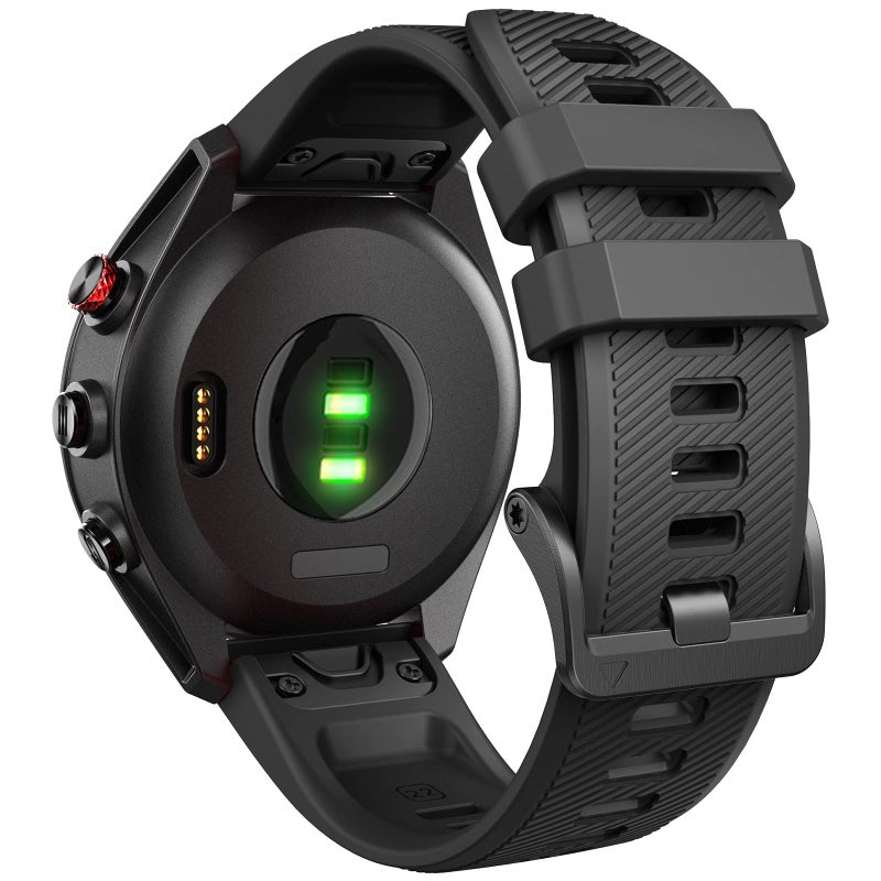 ANCOOL for Garmin S62 Watch Band/Forerunner 945/955 Watch Band 22mm Silicone Band for Fenix 8 Fenix E 47mm/Fenix 7/6/5 Bands Replacement for Fenix 6 pro/7 pro/Epix(Black) - Image 1