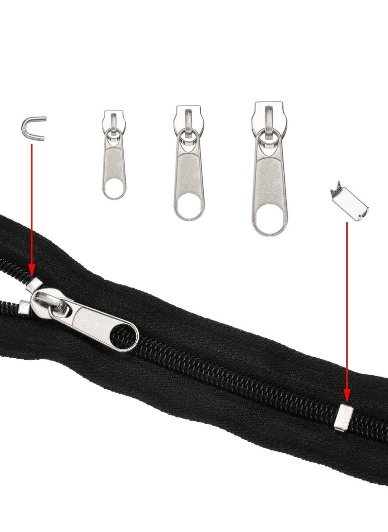 SYOSI Zipper Replacement Zipper Repair Kit,85 Pcs Pull Rescue Kit with ZipperInstall Pliers Tool and Zipper Extension Pulls for Clothing,Bags,Jackets, Tents,Luggage,Backpacks,Sleeping Bag  - Image 2