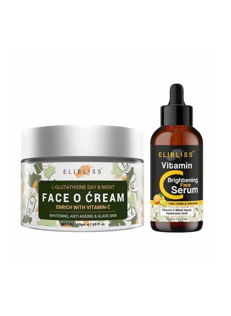 ELIBLISS - ELIBLISS FACE Cream 50ML And C Serum 30ml Night Skin Whitening Anti Ageing and Glass Skin Enrich with Vitamin - Image 1
