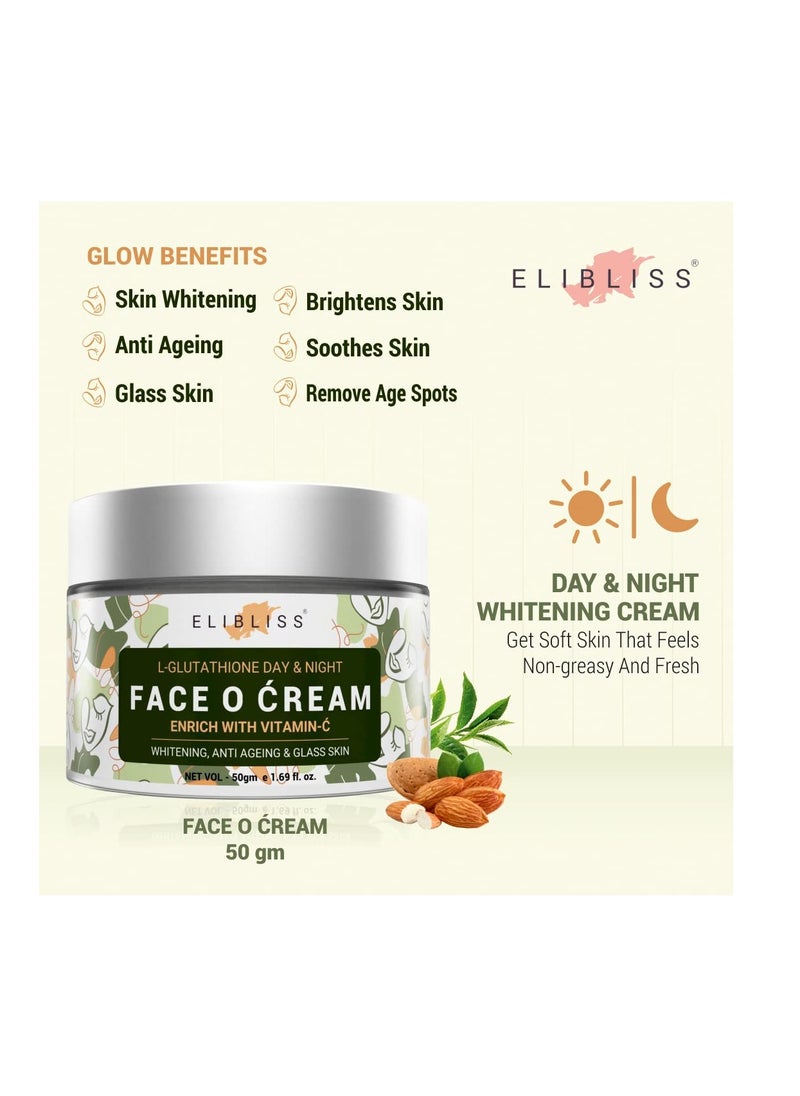 ELIBLISS - ELIBLISS FACE Cream 50ML And C Serum 30ml Night Skin Whitening Anti Ageing and Glass Skin Enrich with Vitamin - Image 1