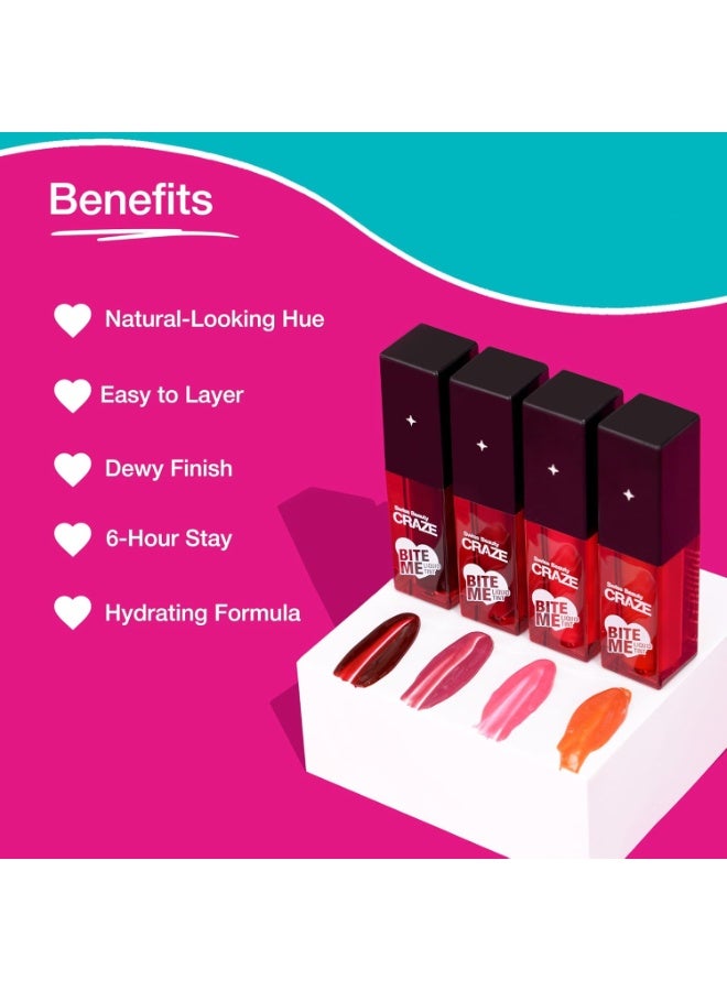 Swiss Beauty Craze Bite Me Natural Liquid Hydrating Tint With Dewy Finish | 6-hour Stay | Shade- Pink Kiss, 4ml - Image 4