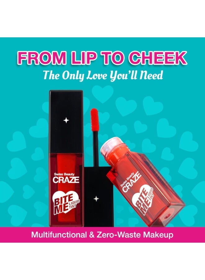 Swiss Beauty Craze Bite Me Natural Liquid Hydrating Tint With Dewy Finish | 6-hour Stay | Shade- Pink Kiss, 4ml - Image 2