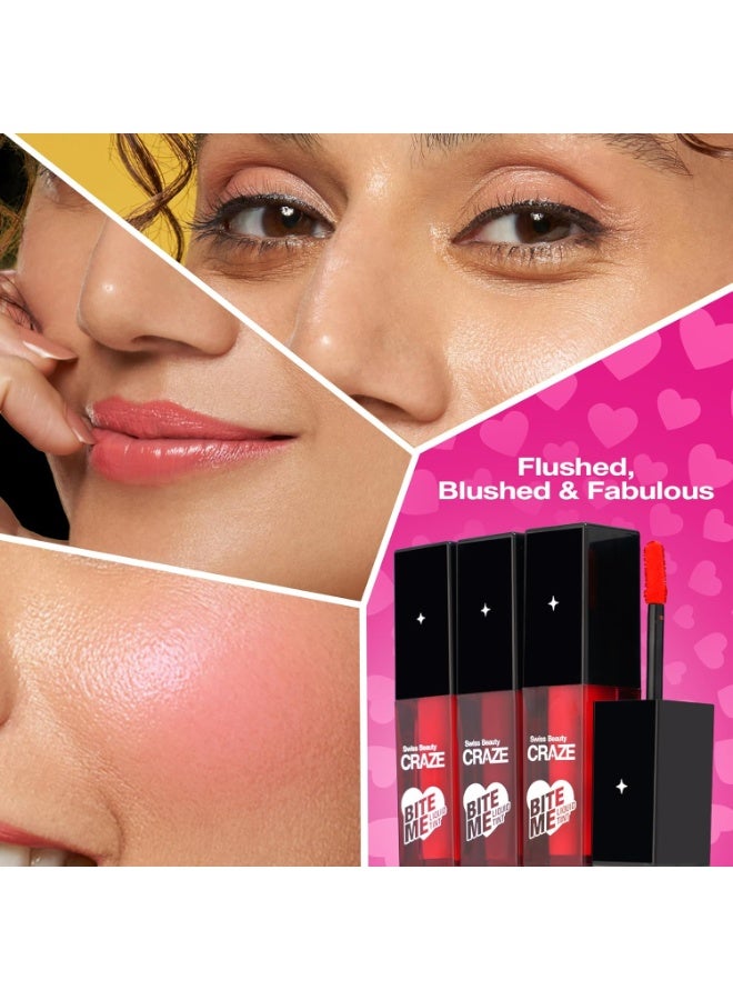 Swiss Beauty Craze Bite Me Natural Liquid Hydrating Tint With Dewy Finish | 6-hour Stay | Shade- Pink Kiss, 4ml - Image 5