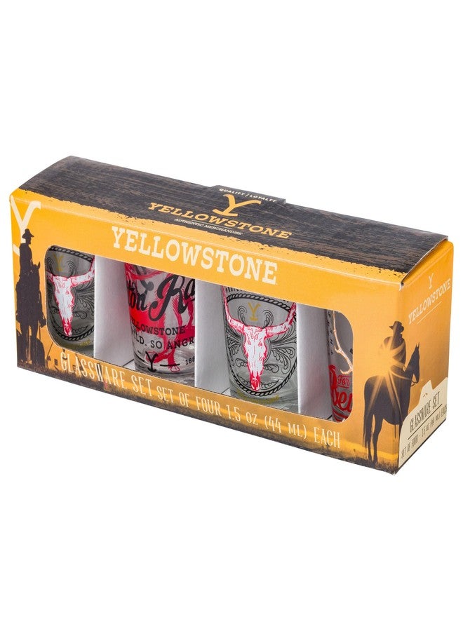 سيلفر بوفالو مجموعة أكواب زجاجية صغيرة من سيلفر بافالو يلوستون داتون رانش، 4 قطع، 1.5 أونصة - Image 5