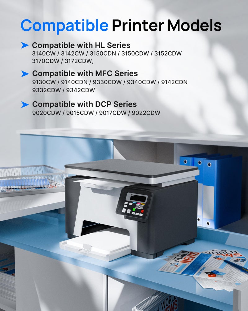 GPC Image Toner Cartridges Replacement for Brother TN241 TN245 Compatible with 9015CDW 9020CDW 9022CDW 3140CW 3142CW 3150CDN 3150CDW 3170CDW 9130CDN 9140CDN 9330CDW (Black Cyan Magenta Yellow, 5-Pack) - Image 2