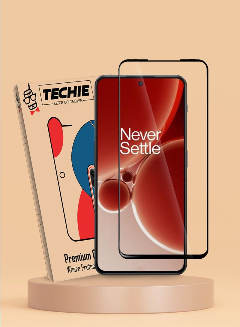 Techie واقي شاشة كامل من الزجاج المقوى عالي الجودة بدرجة صلابة 10H لهاتف OnePlus Nord CE3 - مضاد للخدش ومضاد لبصمات الأصابع ومضاد للفقاعات - Image 1