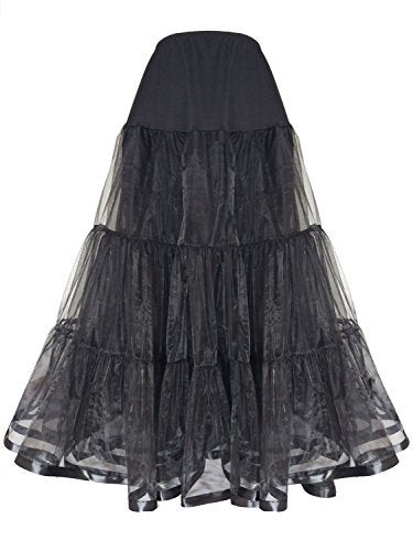 Shimaly Women's Floor Length Wedding Petticoat Long Underskirt for Formal Dress (XL-3XL, Black) - Image 2