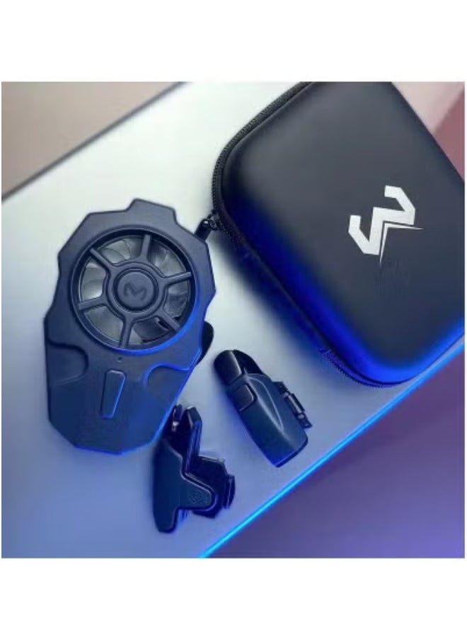 AK03 Mobile Game Controller with Built-in Cooling Fan – Ergonomic Gamepad with Trigger Buttons & Joystick for PUBG, Free Fire, COD & More – Adjustable Mobile Phone Grip with Air Cooler – Gaming Accessory for Android & iOS Smartphones – Heat-Dissipation Design