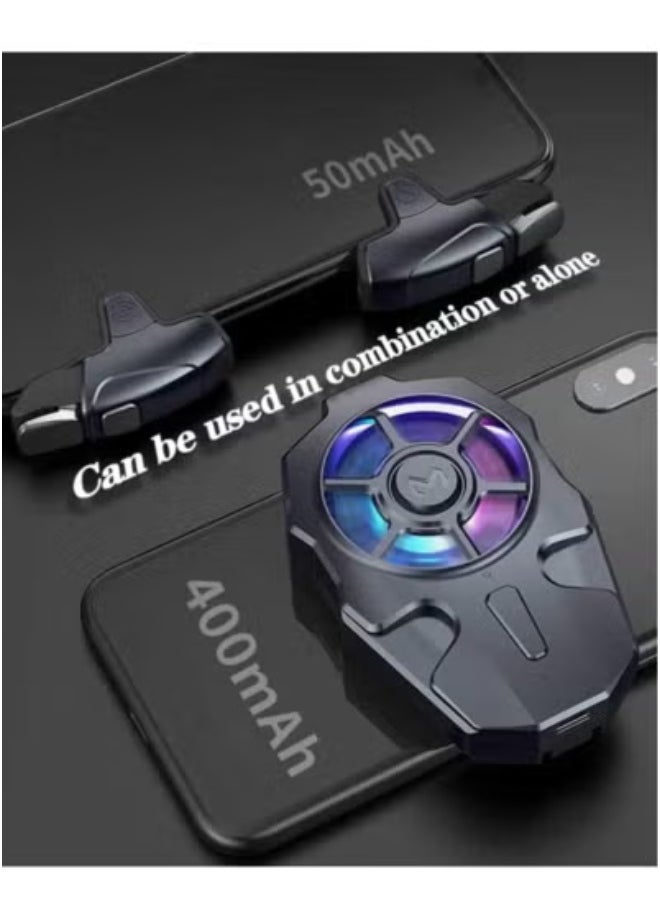 AK03 Mobile Game Controller with Built-in Cooling Fan – Ergonomic Gamepad with Trigger Buttons & Joystick for PUBG, Free Fire, COD & More – Adjustable Mobile Phone Grip with Air Cooler – Gaming Accessory for Android & iOS Smartphones – Heat-Dissipation Design