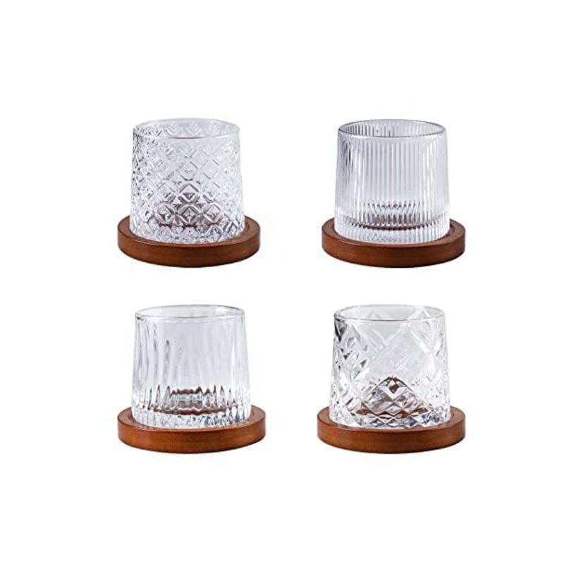 4 PCS Whiskey Glasses, Old Fashioned Whiskey Glasses with Luxury Box, 10 Oz Rocks Barware for Scotch, Bourbon, Liquor and Cocktail Drinks - Image 3