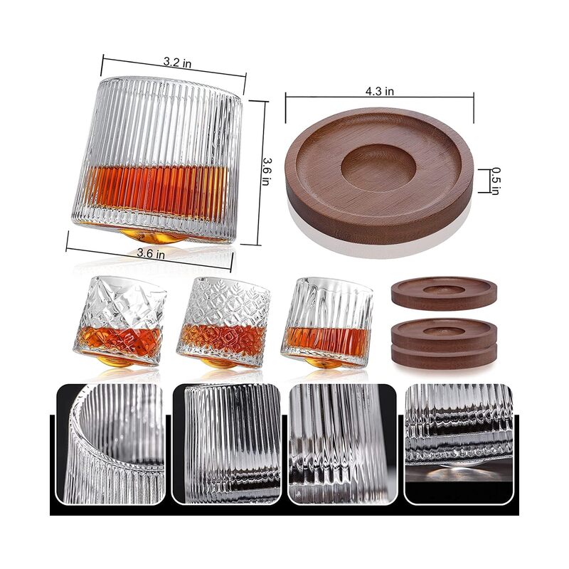 4 PCS Whiskey Glasses, Old Fashioned Whiskey Glasses with Luxury Box, 10 Oz Rocks Barware for Scotch, Bourbon, Liquor and Cocktail Drinks - Image 2