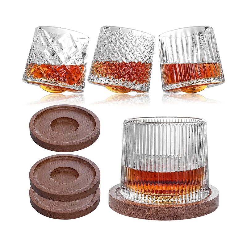 4 PCS Whiskey Glasses, Old Fashioned Whiskey Glasses with Luxury Box, 10 Oz Rocks Barware for Scotch, Bourbon, Liquor and Cocktail Drinks - Image 1