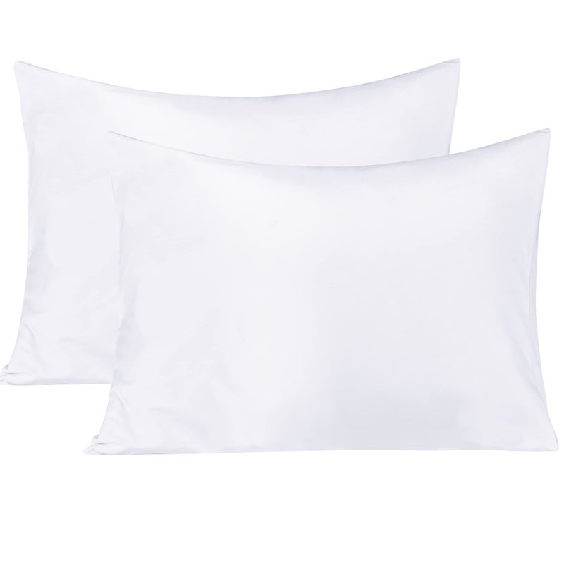 BEDSUM Microfiber Standard Pillowcases Set of 2 Soft Wrinkle Resistant and Easy Care Pillow Cases No Pillows with Envelope Closure for Kids 20x26 inches White