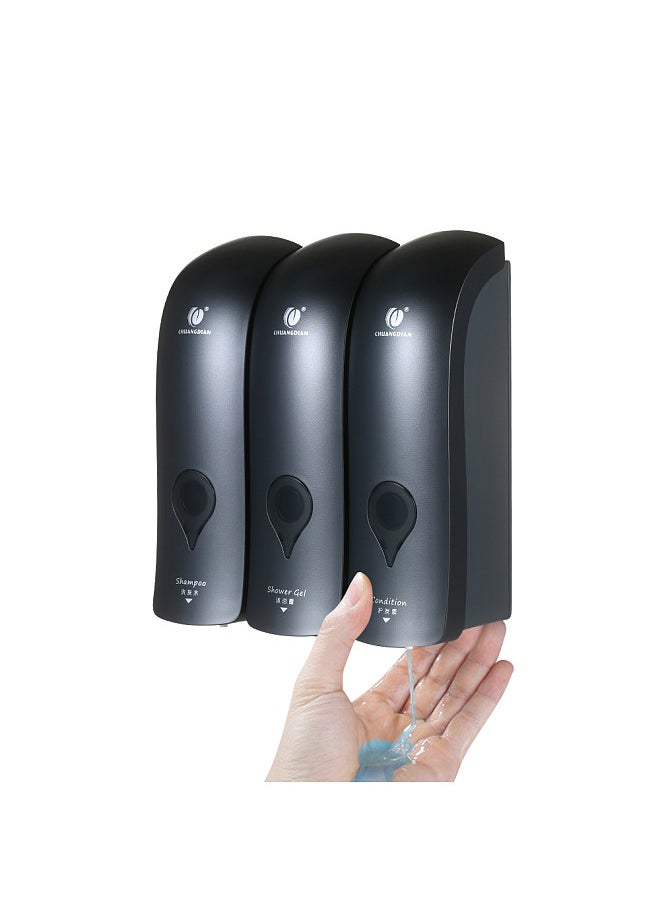 CHUANGDIAN - CHUANGDIAN Manual Soap Dispenser,Wall Mounted Liquid Shampoo Box, Shower Gel Hand Soap Dispensers, for Kitchen Bathroom Home Hotel - Image 1
