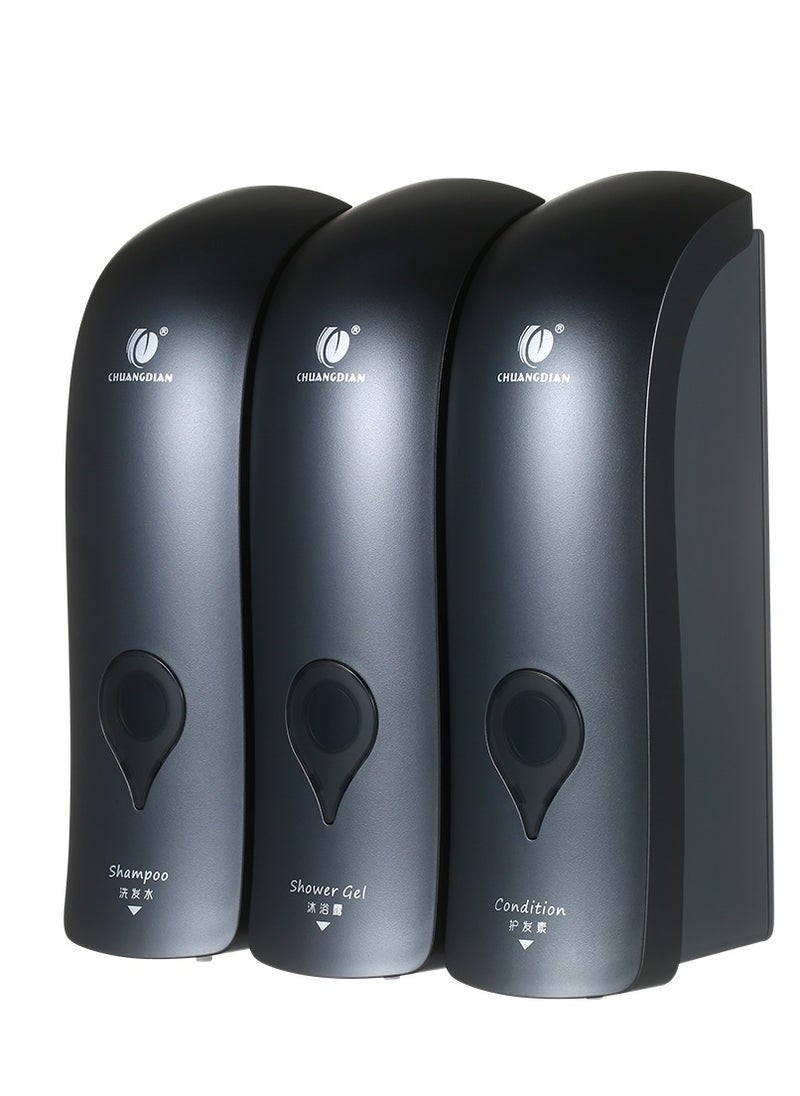 CHUANGDIAN - CHUANGDIAN Manual Soap Dispenser,Wall Mounted Liquid Shampoo Box, Shower Gel Hand Soap Dispensers, for Kitchen Bathroom Home Hotel - Image 1