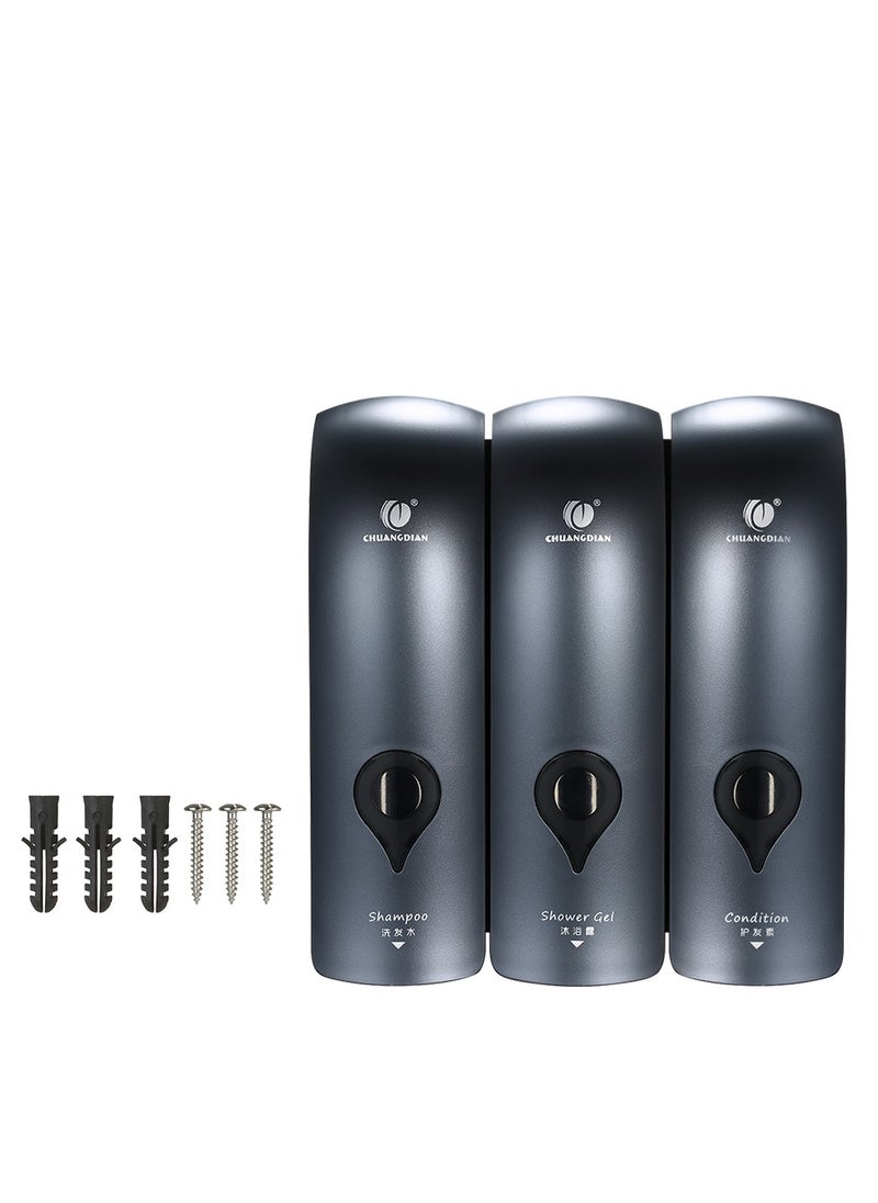 CHUANGDIAN - CHUANGDIAN Manual Soap Dispenser,Wall Mounted Liquid Shampoo Box, Shower Gel Hand Soap Dispensers, for Kitchen Bathroom Home Hotel - Image 1