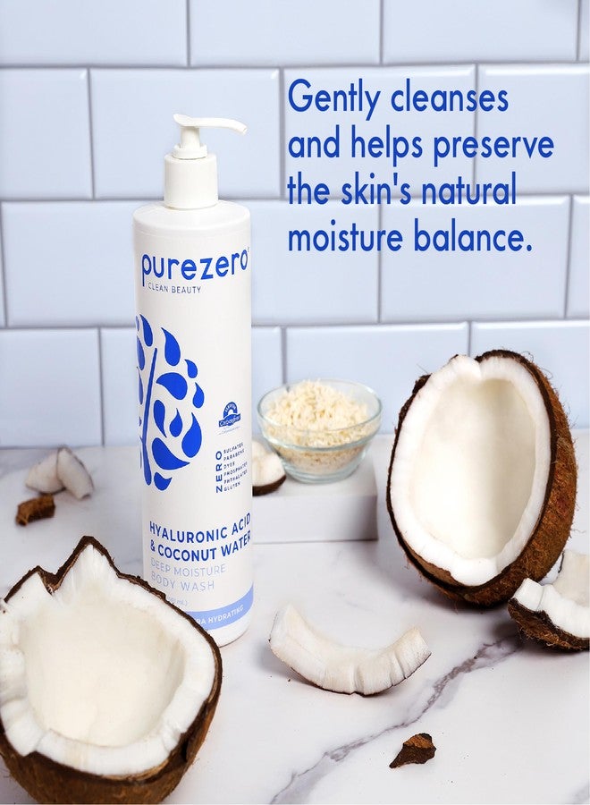 Purezero Hyaluronic Body Wash Deep Moisturizer - Soft Skin Hydration - Moisturizing Skin Cleanser + Coconut Water - No Sulfates, Parabens, Dyes (1 Pack) - Image 4