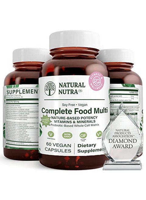 Whole Food Complete Multivitamin And Mineral With Probiotics For Women And Men Energy Booster Helps Maintain Bone Health Supplement Improves Brain Function And Skin 60 Capsules