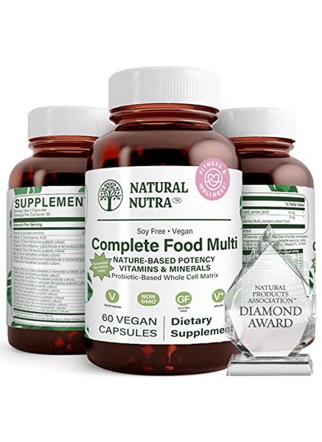 Natural Nutra Whole Food Complete Multivitamin And Mineral With Probiotics For Women And Men Energy Booster Helps Maintain Bone Health Supplement Improves Brain Function And Skin 60 Capsules  - Image 1
