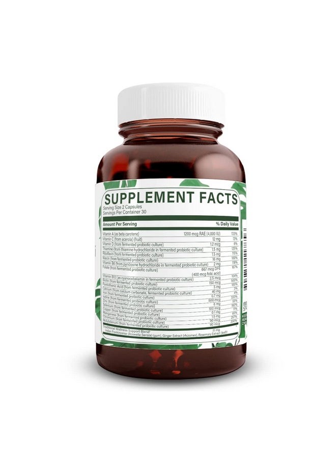 Natural Nutra Whole Food Complete Multivitamin And Mineral With Probiotics For Women And Men Energy Booster Helps Maintain Bone Health Supplement Improves Brain Function And Skin 60 Capsules  - Image 2