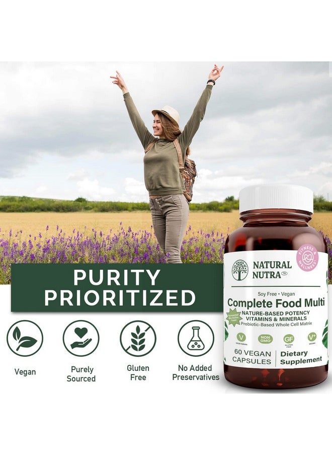 Natural Nutra Whole Food Complete Multivitamin And Mineral With Probiotics For Women And Men Energy Booster Helps Maintain Bone Health Supplement Improves Brain Function And Skin 60 Capsules  - Image 4