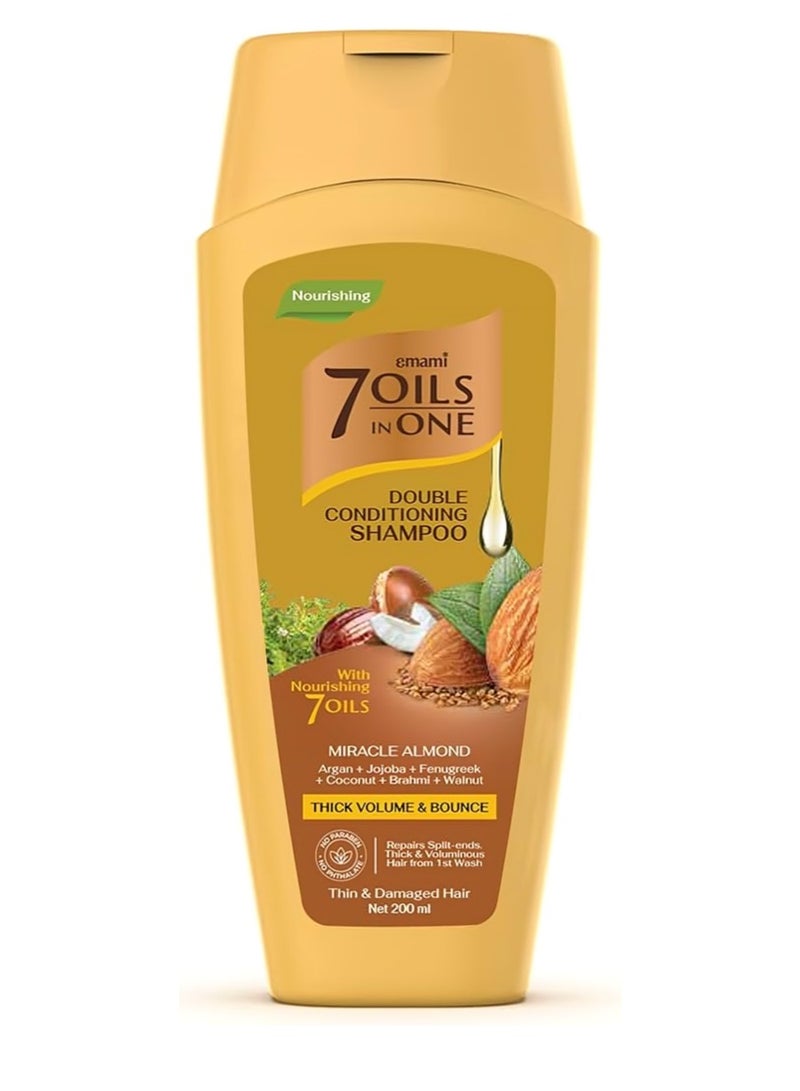 7 Oils in One Miracle Almond Double Strength Moisture Shampoo, 200ml