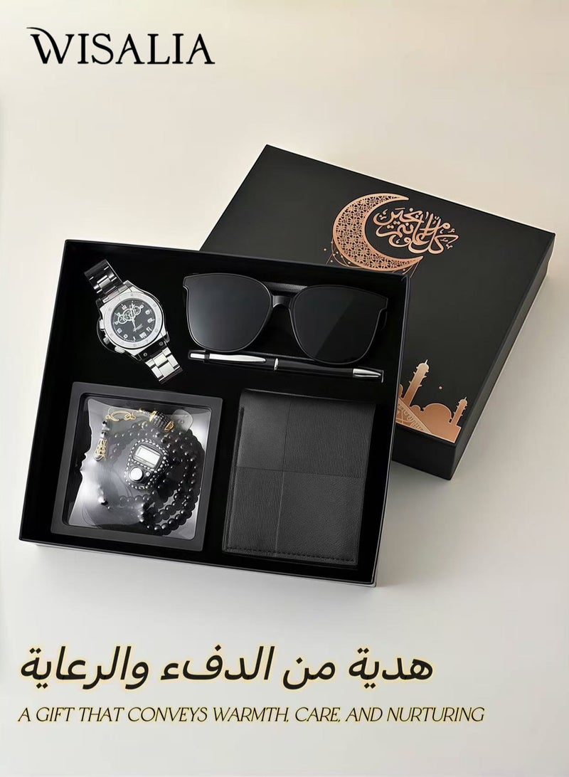 Wisalia Gifts for Men - 6-Piece Men's Gift Set for Birthday and Gifts for Boyfriends, Includes Men's Watch, Sunglasses, Wallet, Bracelet, Pen - Ideal for Father's Day, Business and Holiday Gifts - Image 1