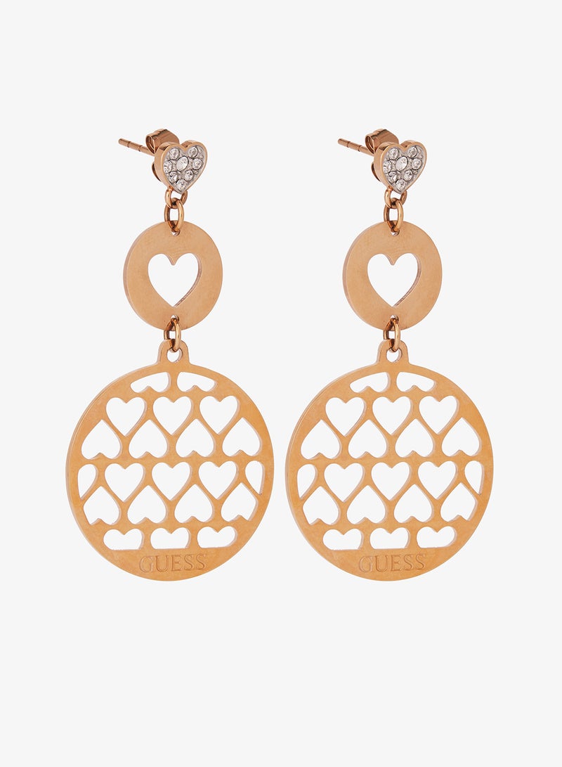 جس أقراط دائرية بنقش قلب - Image 1