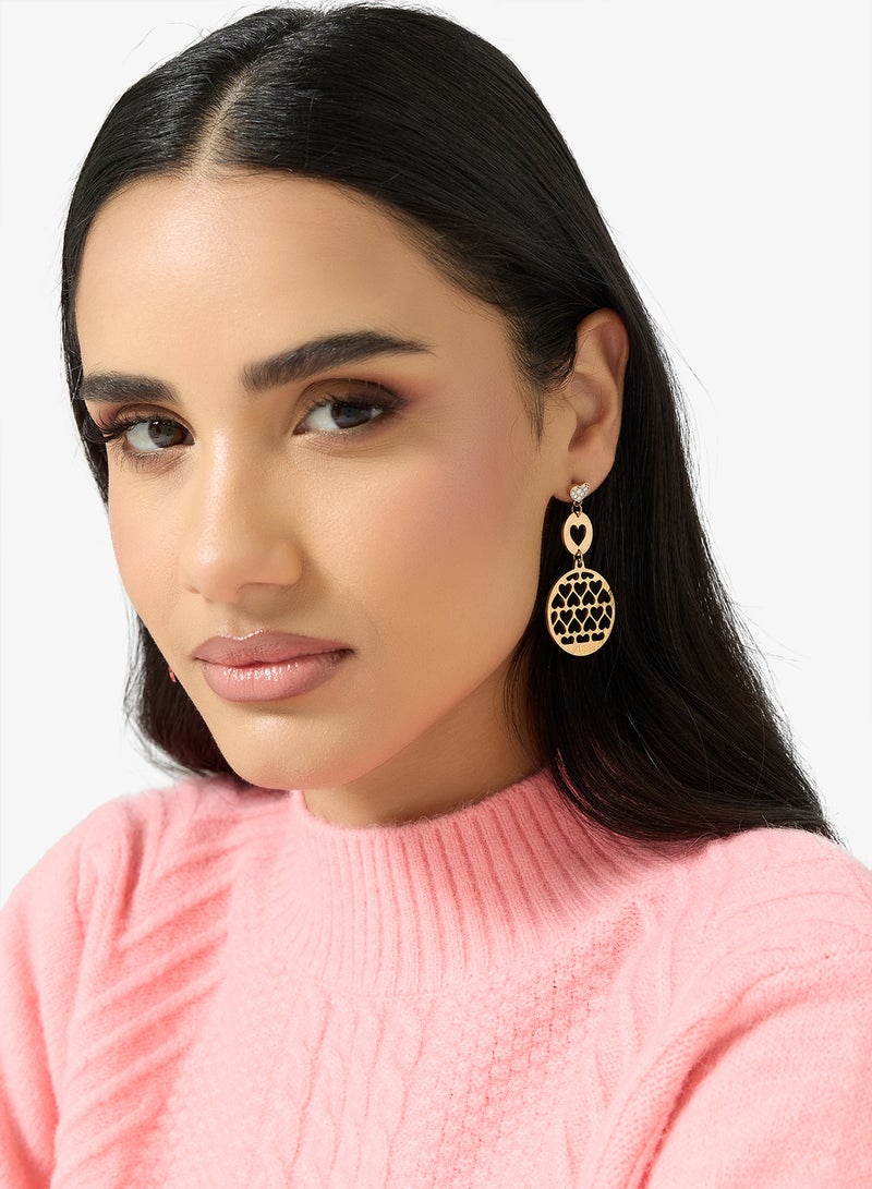 جس أقراط دائرية بنقش قلب - Image 4