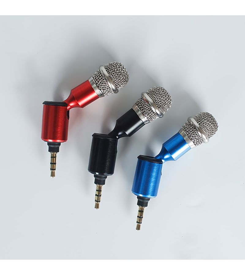 Red Tri Pole Condenser Microphone For Computer Mobile Karaoke And Recording - Image 3
