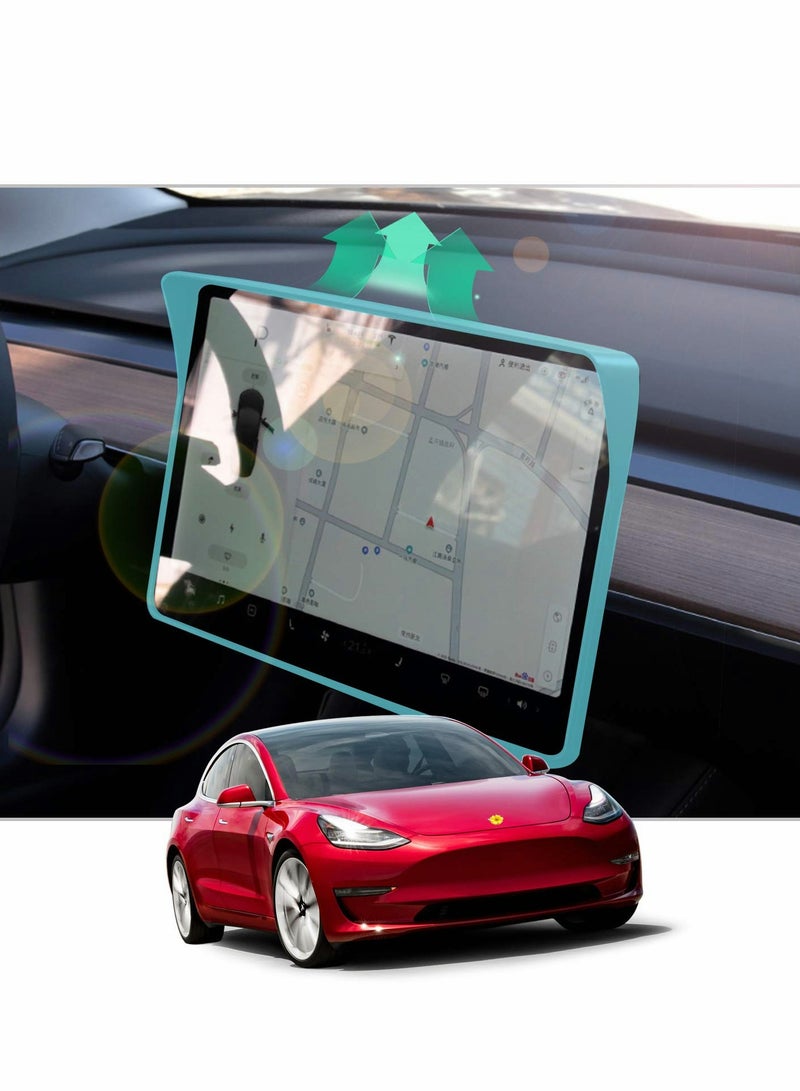 Excefore Screen Sun Shade Visor for Tesla Model 3 Model Y, Car Navigation Sun Shade Visor - Image 2
