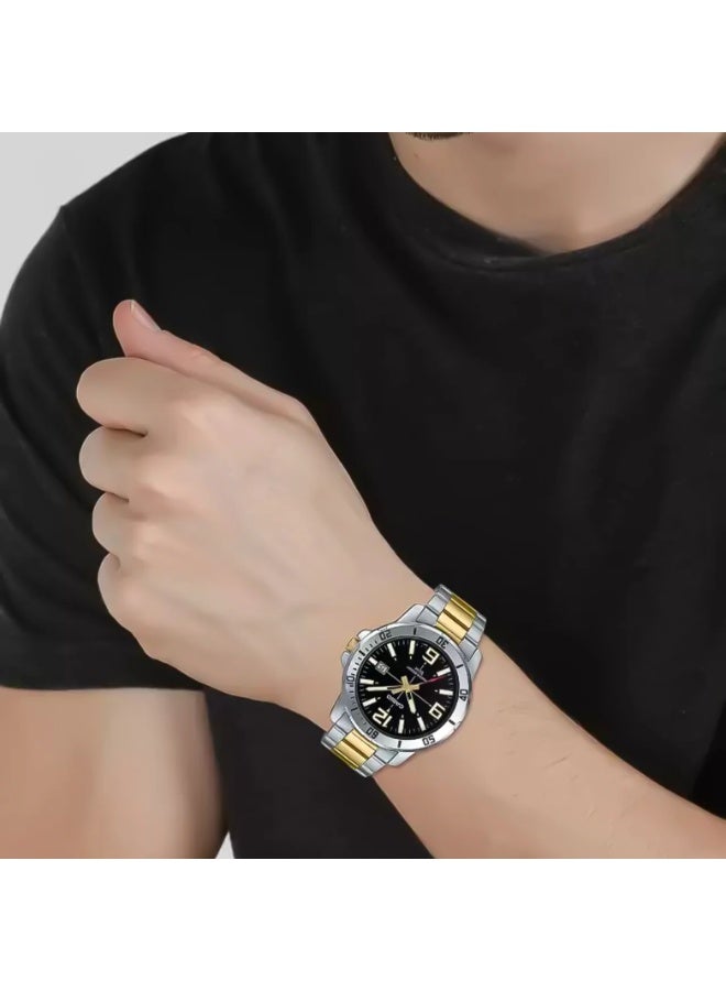 Casio MTP-VD01SG-1BV Men’s Two-Tone Stainless Steel Analog Watch – Black Dial, Gold Accents, Date Display, 50M Water Resistance - Image 4